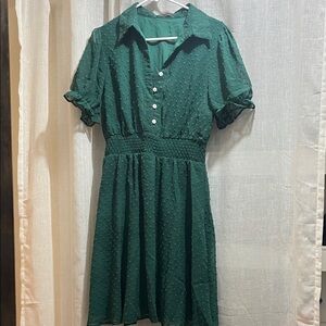 Chic Forest Green Midi Dress